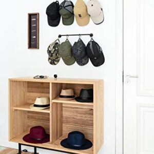 Mkono Set of 3 Hat Rack for Wall Baseball Cap Organizer Holder with 30 Hooks Modern Metal Hat Storage Display Rack Wall Mount Cowboy Hat Hooks Rack for Closet Bedroom Organize