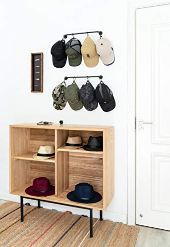 Mkono Set of 3 Hat Rack for Wall Baseball Cap Organizer Holder with 30 Hooks Modern Metal Hat Storage Display Rack Wall Mount Cowboy Hat Hooks Rack for Closet Bedroom Organize