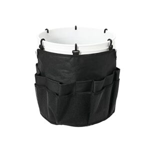 household essentials bucket caddy with trim, black