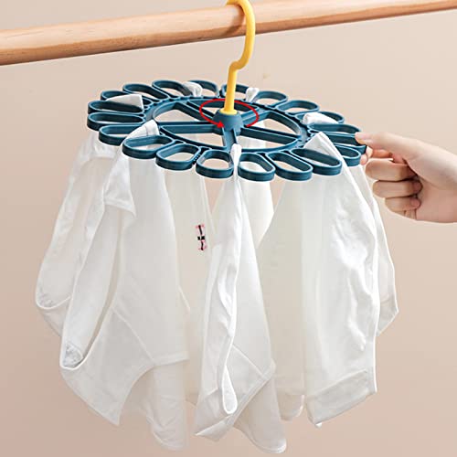 BLMIEDE Multifunctional Hangers Creative Nonslip Hangers Saving Space Household Wardrobe Storage Hangers Mini Drying Rack (Blue, One Size)