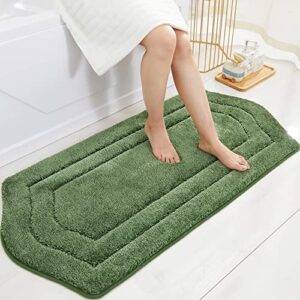 cosy homeer extra thick bath rugs for bathroom - anti-slip bath mats soft plush yarn shaggy 100% strong mirco polyeste mat living room bedroom mat floor water absorbent(green,24x48 - inches)