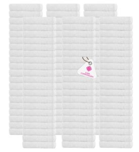casa copenhagen-basics 100 pack solid towel white premium wash cloth towels- white face towels