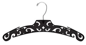 boutique black carved plastic dress hangers - case of 50