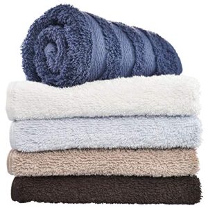 istowel hand towels for bathroom - 100% ring-spun turkish cotton bath hand towel 5-pack - luxury hotel spa bathroom hand towels - soft face towels set - 16 x 28 inch handtowels in assorted colors