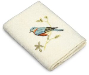 avanti linens - washcloth, soft & absorbent cotton, nature inspired bathroom decor (gilded birds collection)