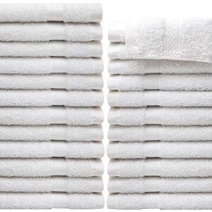 Pleasant Home Washcloths Set - 24 Pack (12” x 12”) – 570 GSM- 100% Ring Spun Cotton Wash Cloth - Super Soft and Highly Absorbent Face Towels (White)