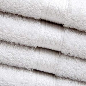 Pleasant Home Washcloths Set - 24 Pack (12” x 12”) – 570 GSM- 100% Ring Spun Cotton Wash Cloth - Super Soft and Highly Absorbent Face Towels (White)