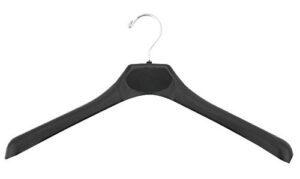 nahanco 2463 wide-shouldered plastic jacket hangers, 18", black (pack of 50)