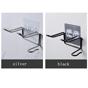 Wall-Mounted Hair Dryer Rack, Stainless Steel Hair Dryer Rack Storage Rack, Fashion Hair Dryer Bracket, no Need to Punch (silver-1pack)
