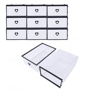 tbvechi clear drawer shoe box foldable & stackable organizer case foldable sneaker display box shoe storage organizers 12.2 x 8.3 x 4.7in (black - 24 pack)