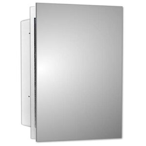 mirrors and more 16" x 22" medicine cabinets for bathroom with mirror - frameless pencil edge, recessed, modern home décor, polish edge, non adjustable shelves