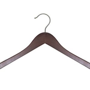 NAHANCO 20317 Wooden Top Hanger, Flat, 17", Low Gloss Mahogany Finish (Pack of 100)