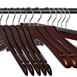 NAHANCO 20317 Wooden Top Hanger, Flat, 17", Low Gloss Mahogany Finish (Pack of 100)