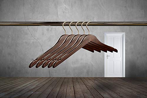 NAHANCO 20317 Wooden Top Hanger, Flat, 17", Low Gloss Mahogany Finish (Pack of 100)