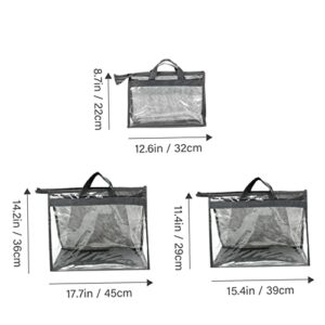 Cabilock 3pcs Bag Hanging Bag Zip Tote Bag Handbag Storage Bag Hanging Closet Bag Protector Clear Hangers Hanging Storage Pockets Purse Storage Organizer Zipper Storage Bags Purse