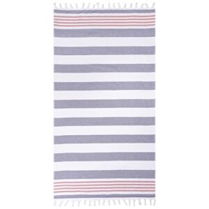 superior oversized cotton beach towel for adults and kids, quick drying towels, pool, spa, resort, hotel, camping, travel, super absorbent, striped with tassels, coastal resort collection, baked apple