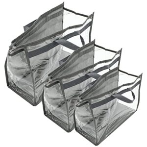 hanabass 3pcs bag hanging bag clear storage bags hanging storage bag clear hangers plastic tote bag clear handbag organizer handbag storage bag pvc storage bags storage pouches