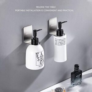 hunanbang non drilling adhesive shower gel bottle rack, shampoo dispenser bottle holder hand soap dispenser holder, liquid soap bottle holder adhesive wall mounted (2 pack, 2 s size)
