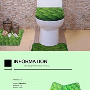 Coloranimal 3 Pcs Area Rugs+Lid Toilet Cover+Bath Mat Set, Follow Your Dreams Sloth Pattern Non Slip Flannel Carpets for Home Bedroom Bathroom Decor