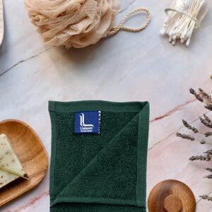 Linteum Textile 12 Piece Face Towel Set, 12x12 Inch, 100% Soft Cotton 16 Single Ring Spun Premium Washcloths Absorbent Durable Luxurious Face Towel (Hunter Green)