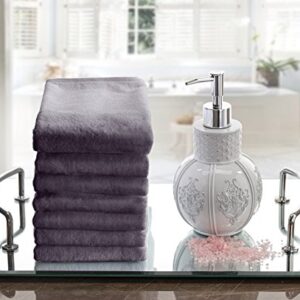 Creative Scents Cotton Fingertip Towels Set - 4 Pack - 11 x 18 Inches Decorative Small Extra-Absorbent and Soft Terry Towel for Bathroom - Powder Room, Guest and Housewarming Gift (Grey)