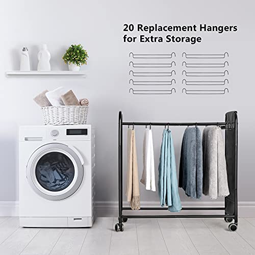 Pants Hangers for Rolling Pants Trolley 20 PCS, Black (Only Hangers)