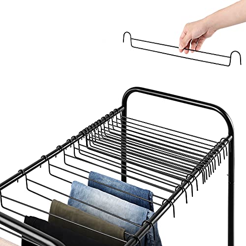 Pants Hangers for Rolling Pants Trolley 20 PCS, Black (Only Hangers)