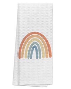 tunw abstract boho colorful rainbow soft and absorbent bathroom kitchen towels,bohemia hand towels dish towels beach towels 16″×24″,gifts for boho lovers women girls