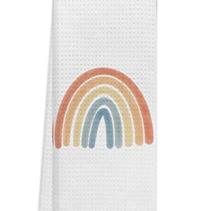 TUNW Abstract Boho Colorful Rainbow Soft and Absorbent Bathroom Kitchen Towels,Bohemia Hand Towels Dish Towels Beach Towels 16″×24″,Gifts for Boho Lovers Women Girls