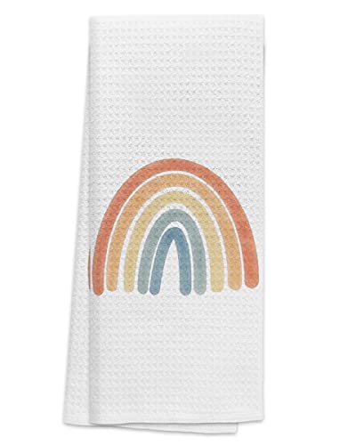 TUNW Abstract Boho Colorful Rainbow Soft and Absorbent Bathroom Kitchen Towels,Bohemia Hand Towels Dish Towels Beach Towels 16″×24″,Gifts for Boho Lovers Women Girls