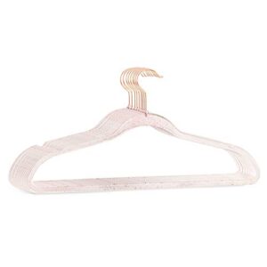 dotmall plastic glitter coat hanger, non-slip space saving suit hangers,suits hangers,heavy duty clothes hanger- pack of 10 (pink gold)