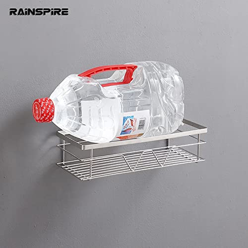 Rainspire Adhesive Shower Caddy, Large Capacity Self Adhesive Shower Shelves for Inside Shower, Shower Rack Shower Shelf for Inside Shower Stainless Steel Bathroom Shower Organizer, Large, Silver