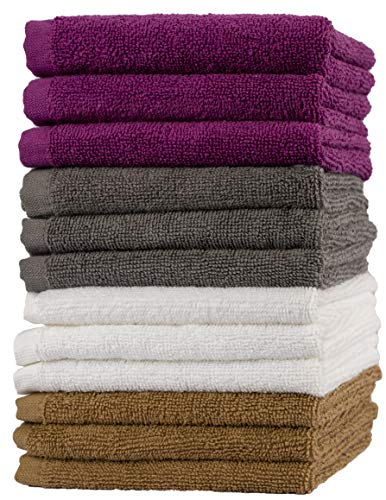 Bliss Casa Washcloths Set (12 x 12 Inch, 12 Pack) – 100% Cotton Washcloths for Face, Highly Absorbent Soft Face Towels, and Quick Drying Fingertip Towels for Daily Use (Multi, Mix)