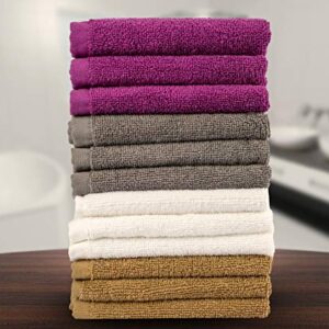 Bliss Casa Washcloths Set (12 x 12 Inch, 12 Pack) – 100% Cotton Washcloths for Face, Highly Absorbent Soft Face Towels, and Quick Drying Fingertip Towels for Daily Use (Multi, Mix)