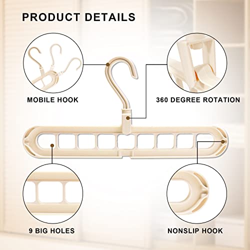 Magic Clothes Hangers Space Saving 5 Pack, Home Multifunction Smart Closet Organizer and Storage, Wardrobe Clothing Hanger Flexible Rack 9 Slots, Innovative Design for Clothes, Shirts, Pants