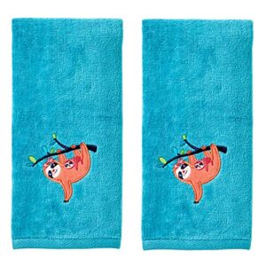 skl home sloth hand towel set, aqua