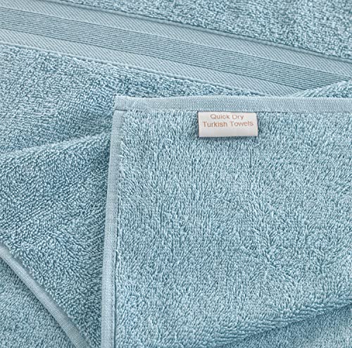 Cotton Fingertip Towels Set - 4 Pack Light Blue Highly Absorbent, Soft Feel Fingertip Towels 11"x17"