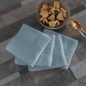 Cotton Fingertip Towels Set - 4 Pack Light Blue Highly Absorbent, Soft Feel Fingertip Towels 11"x17"