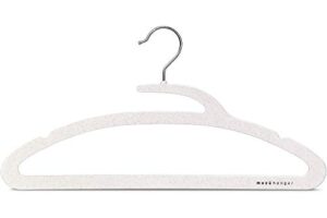 mozu hanger by ensu design - luxury easy on/off no-stretch eco-friendly wheat straw hangers (20-pack)