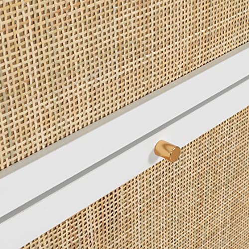 Pvillez Shoe Storage with Flip Drawers,NaturalRattan Shoe Cabinets,Shoe Organizer RackWooden Shoe Organizer for Entryway/Bedroom/Living Room/Apartment,Free Standing