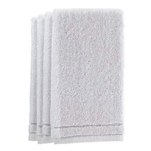 creative scents cotton fingertip towel set - 4 pack - 11 x 18 inches decorative extra-absorbent and soft terry, small white hand towels for bathroom and powder room, guest and housewarming gift