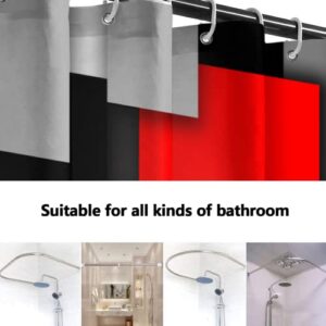 BIUSTAR 4 Piece Set Geometric Shower Curtain, Red Black Gray Bathroom Set with Shower Curtain, Rugs, Toilet Lid Cover,72 x 72 inch, Waterproof, 12 Hooks