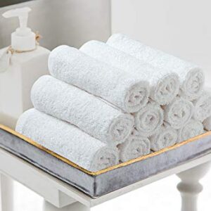 Onyx linens Wash Cloths for Bathroom 100% Cotton Towels Quick Dry Ultra-Soft Absorbent Towel Face Towels Gym Baby Bath Washcloths Pack of 24