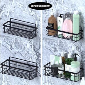 DRYEUUR Shower Caddy Bathroom Organizer, 2-Pack Adhesive Stainless Steel Shower Shelves for Bathroom Storage, Wall Mount Shower Organizer with Hooks