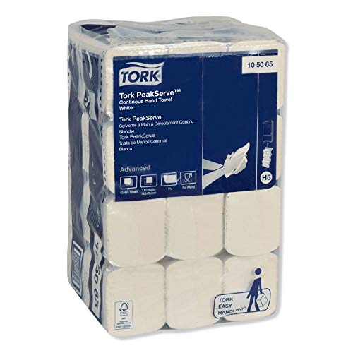 Tork 105065 Peakserve Continuous Hand Towel, 7.91 X 8.85, White, 410 Wipes/Pack, 12 Packs/Carton