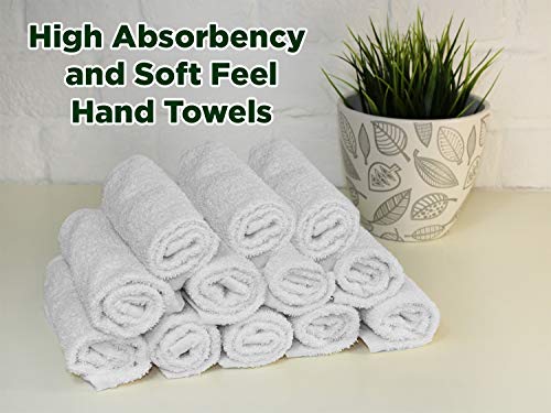 Pacific Linens Hand Towels-24 Pack-White, Super Absorbent Ring Spun, 100% Cotton,(Size 16”x27”), Commercial Grade, Multipurpose, Gym-Spa-Salon Towel, 3 lbs. per Dozen Quality (White)