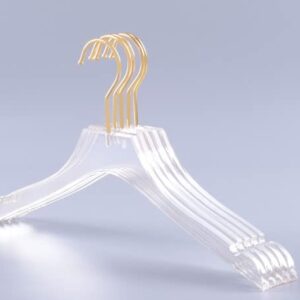 10 Pack Acrylic Clothes Hangers with Gold Hook