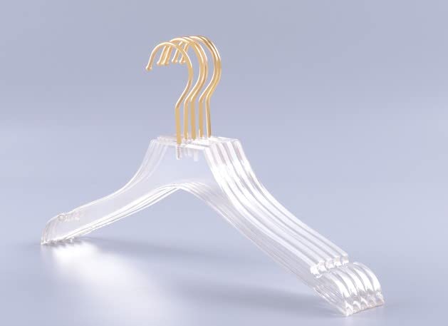 10 Pack Acrylic Clothes Hangers with Gold Hook