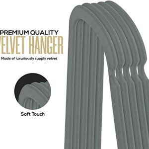 Utopia Home Premium Velvet Hangers 150 Pack - Non-Slip & Durable Clothes Hangers - Grey Hangers with 360 Degree Rotatable Hook - Heavy Duty Coat Hangers