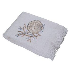 Avanti Linens Sand Shells Collection, Fingertip Towel, White